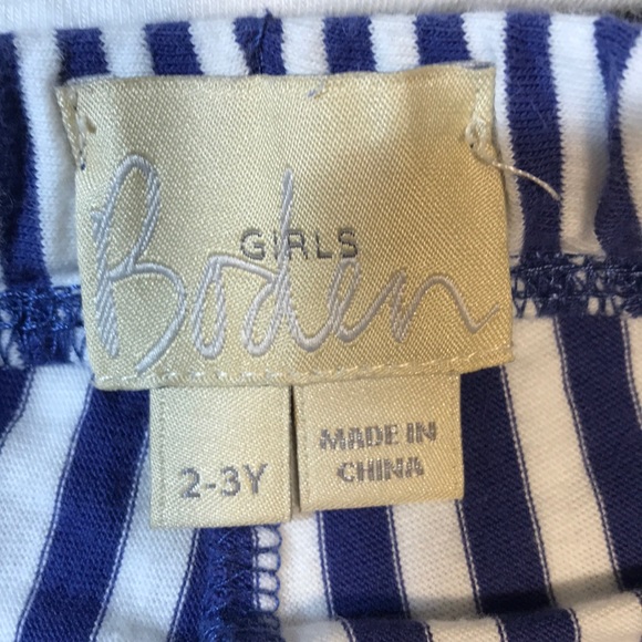 Blue/White Stripes Boden Girl Skort - Picture 2 of 7